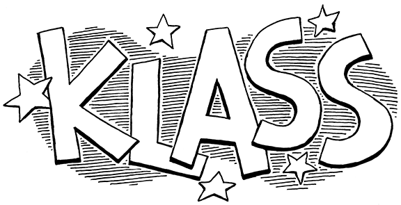 'Klass' in a zany kidz font.