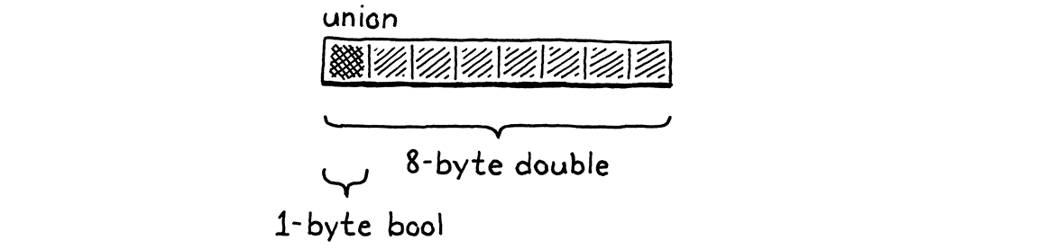 A union with two fields overlapping in memory.